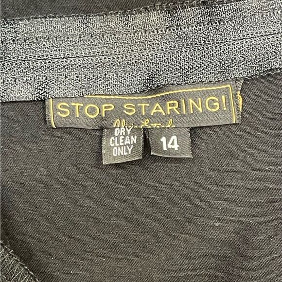 Stop Staring Black 50s Wiggle Dress Size 14 Pinup Retro Classic NWT - Picture 2 of 7